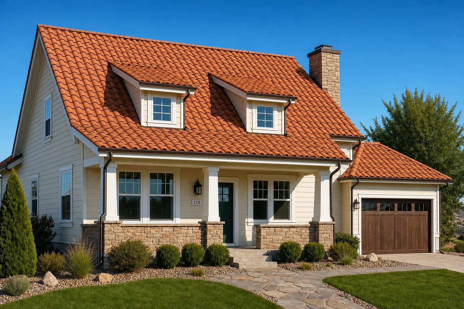 Concrete / Clay Tile, Front Elevation