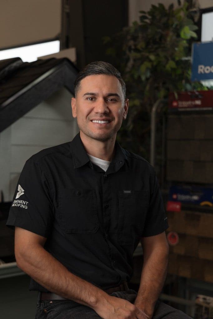 Tony Silva, Sales at Eminent Roofing, in the Richland showroom