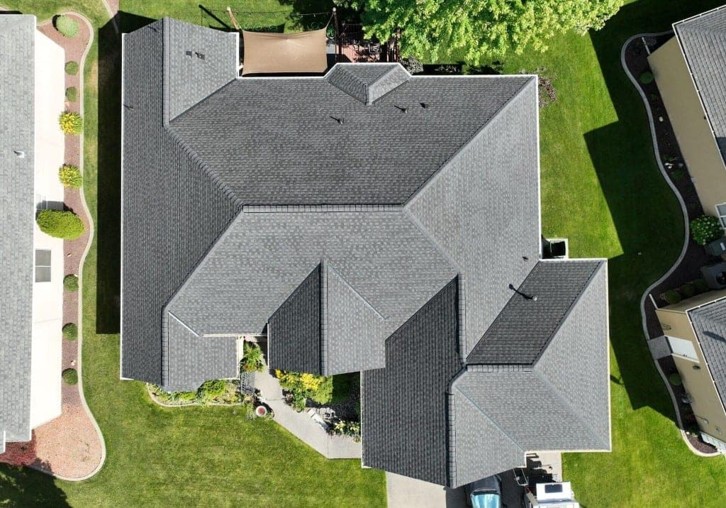 Completed residential roofing project
